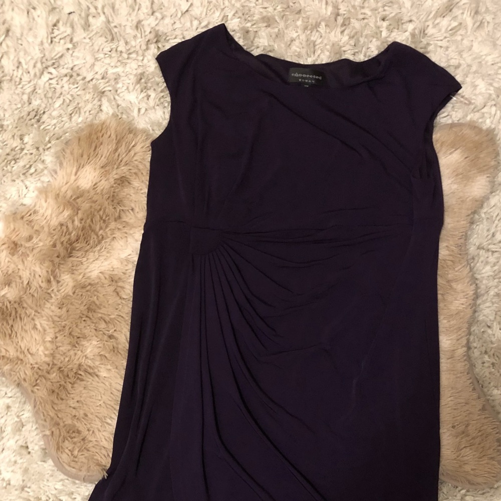 Sleeveless Cinched Faux Wrap Dress